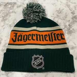 Jagermeister NHL Dark Green Orange & White Winter Beanie Stocking Hat Cap Skully